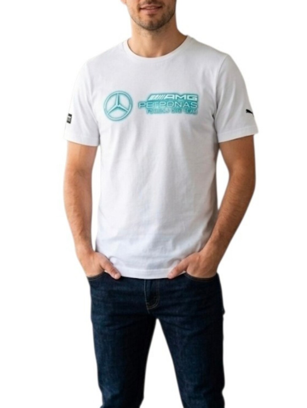 Puma Mercedes AMG Petronas F1 Team T-Shirt Men’s M White Formula One Racing